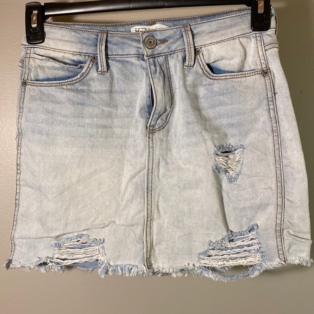 Light Wash Mini Jean Skirt